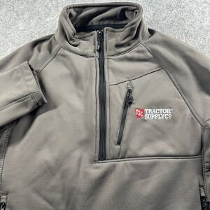 Berne Quarter Zip Softshell Pullover Mens M Gray Tractor Supply Logo Workwear